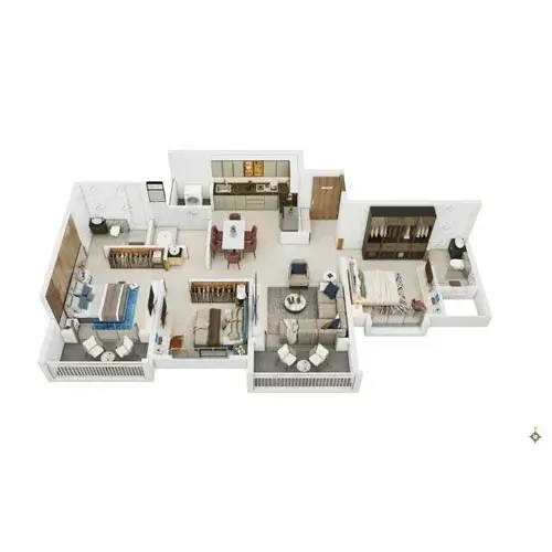 The Reserve 3 BHK unit plan - 1149 sq.ft carpet, Tower T5, Sinhagad Road Pune